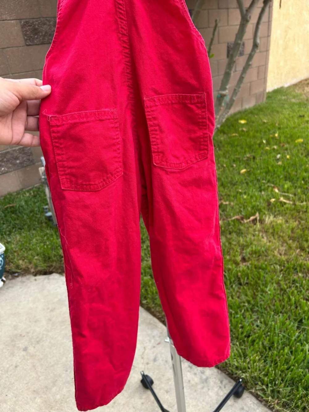 Vintage OshKosh B'gosh Bright Red Canvas  Kids Overalls